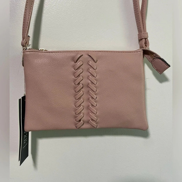 Isabelle Vegan Leather Pink Shoulder Bag - Picture 1 of 9